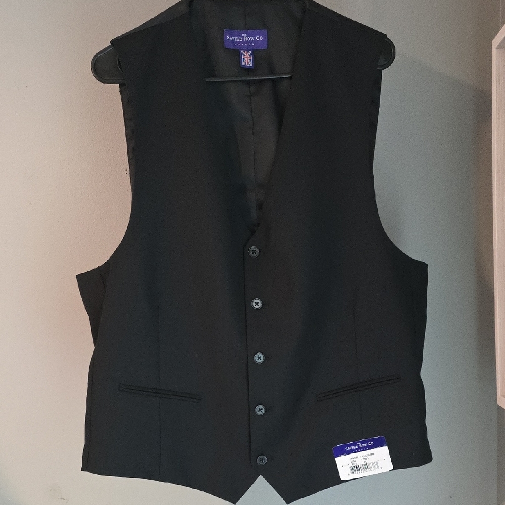 Savile Row Co. Black Cheshire Vest Size XL NWT